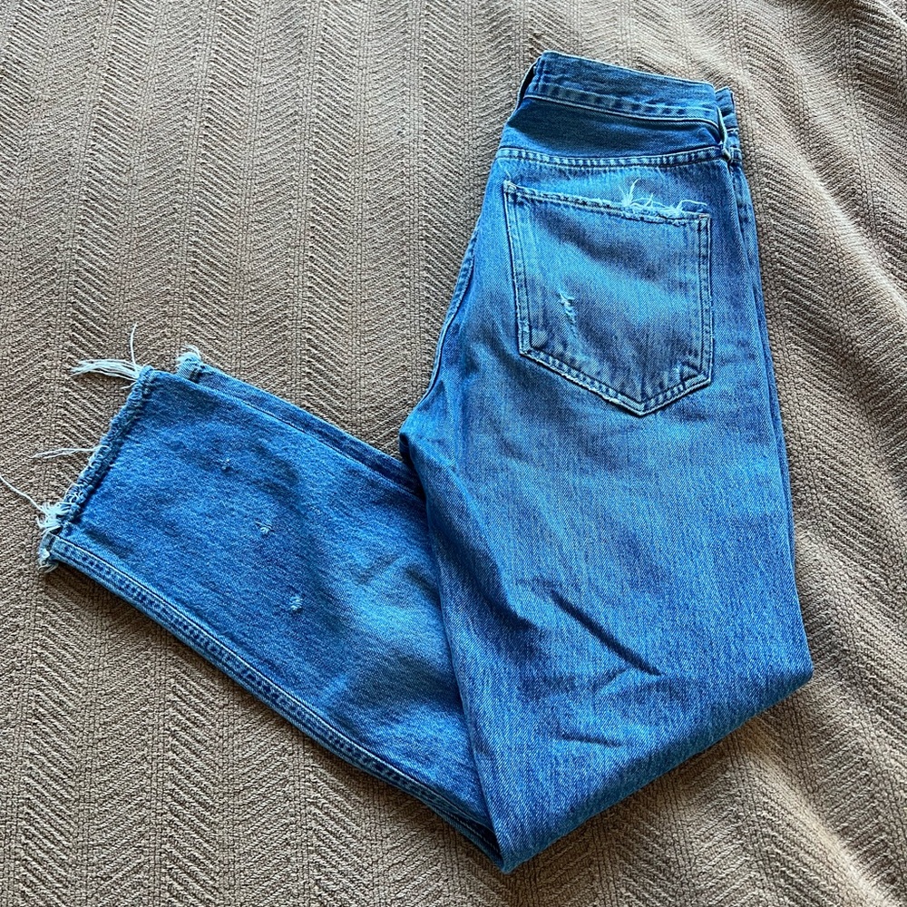 Agolde Blue Straight Leg Jeans